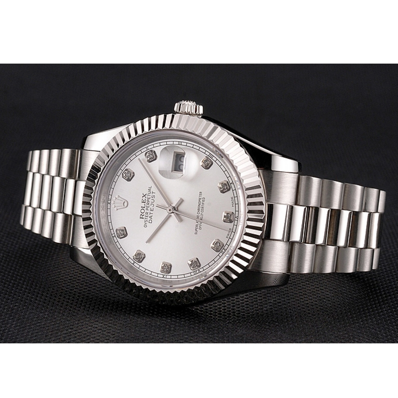 MiroTime 0731 Swiss Rolex Datejust Silver Dial Stainless Steel Case And Bracelet